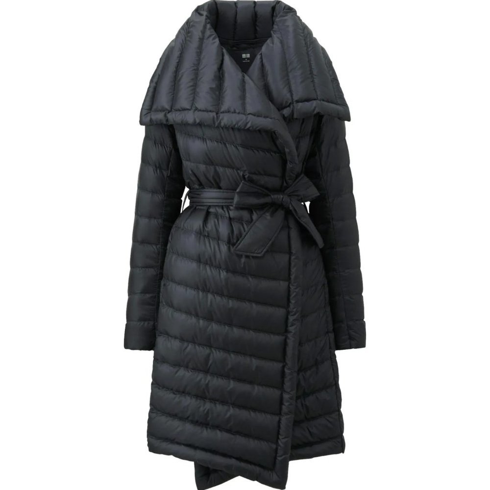 Uniqlo ultra light down wrap coat black